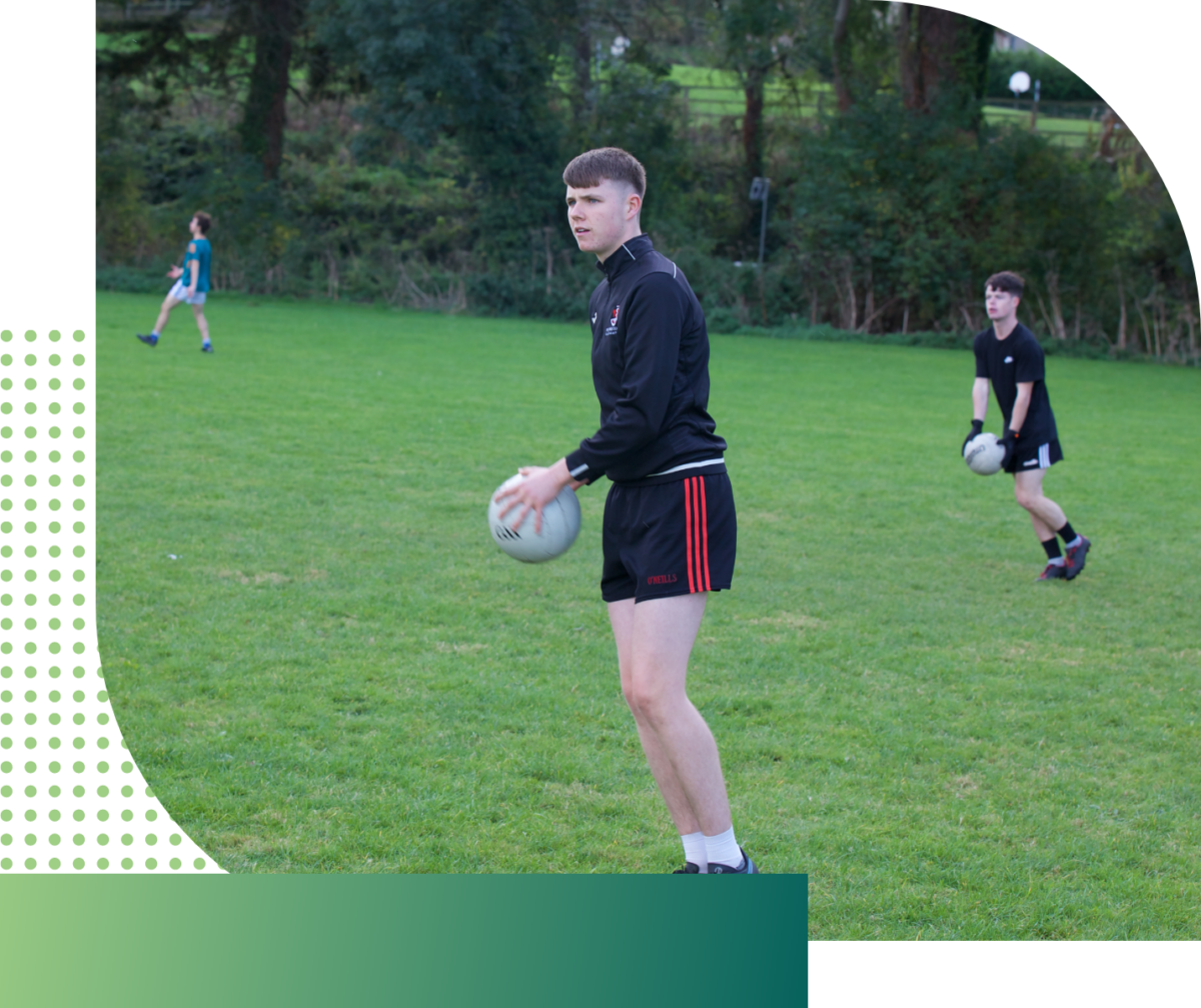 A Student playing Gaelic Football