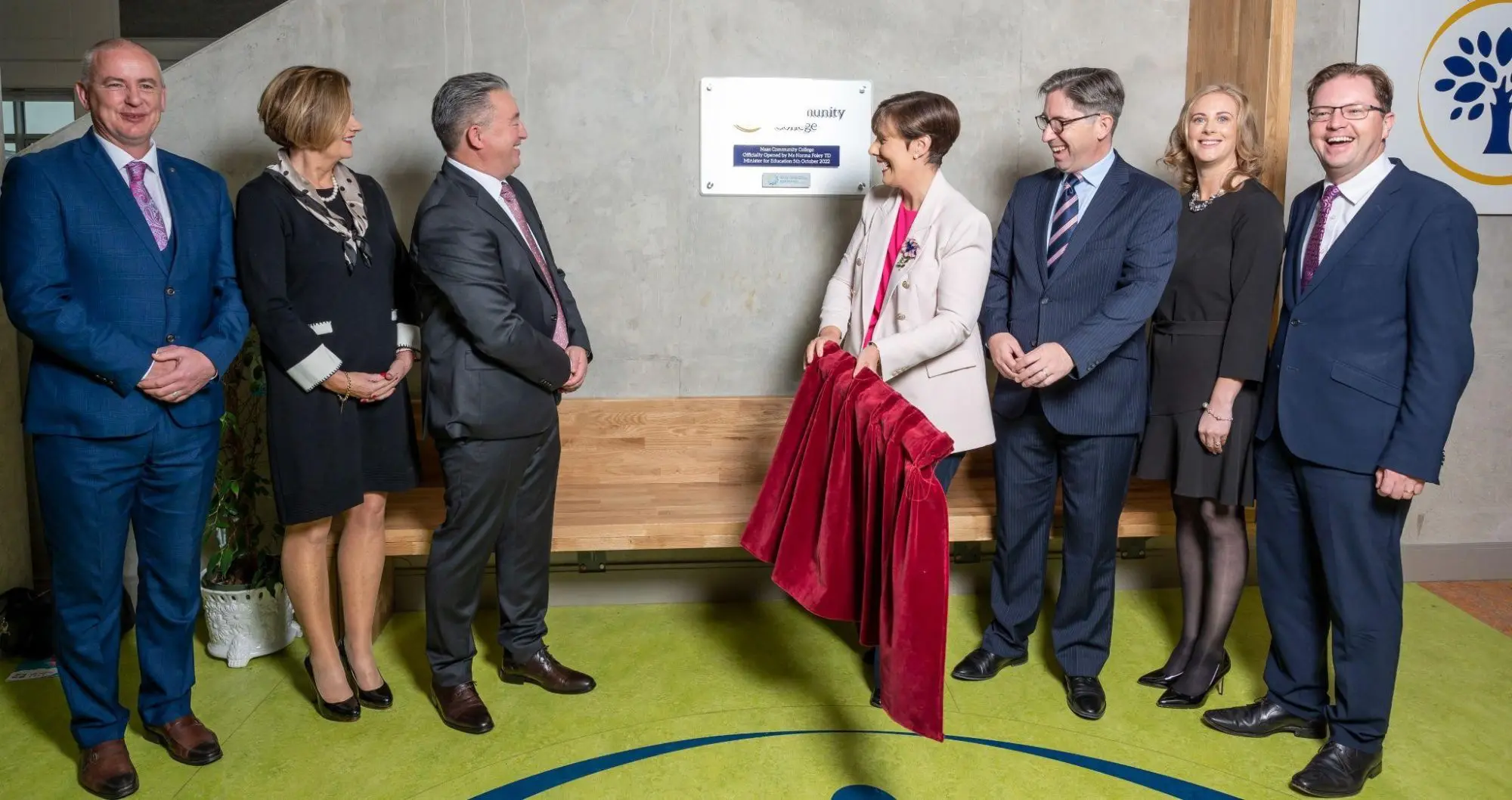 Minister Norma Foley with KWETB school representatives at the school opening