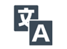 ReachDeck translator symbol.
white graphic of the letter 'A' and a foreign language letter on a blue background 