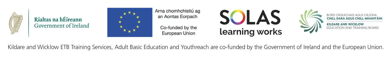 Graphic with SOLAS, EU, KWETB and Government of Ireland Logo.