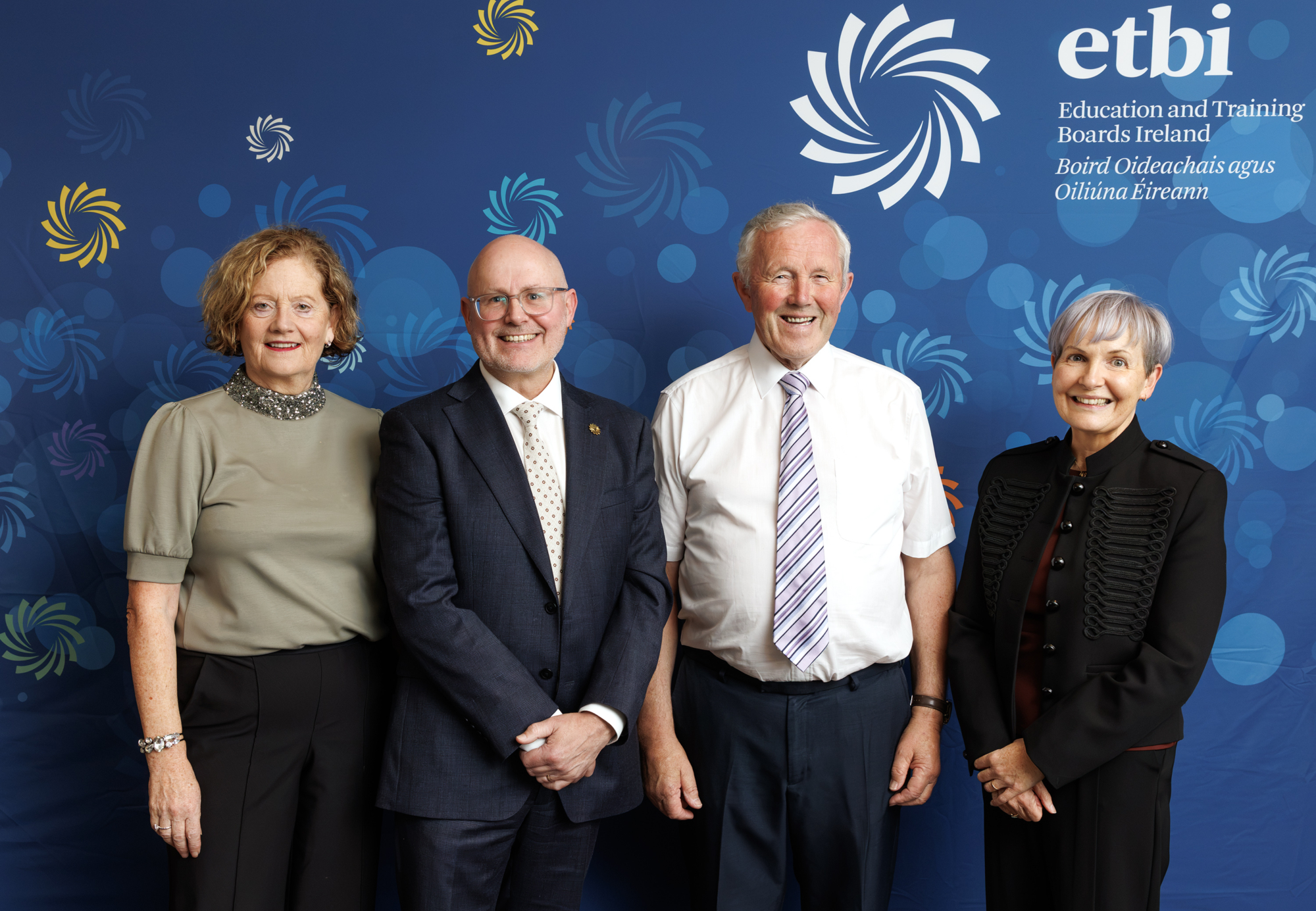 Pictured at Education and Training Boards Ireland's (ETBI) EU themed Annual Congress 2026, "From Ballinskelligs to Brussels", (L-R) Deirdre Keyes Chief Executive Kildare and Wicklow ETB with Dr James Eustace Acting General Secretary ETBI, Councillor Roger Kennedy President ETBI and Bernadette Cullen Chief Executive Limerick & Clare ETB.